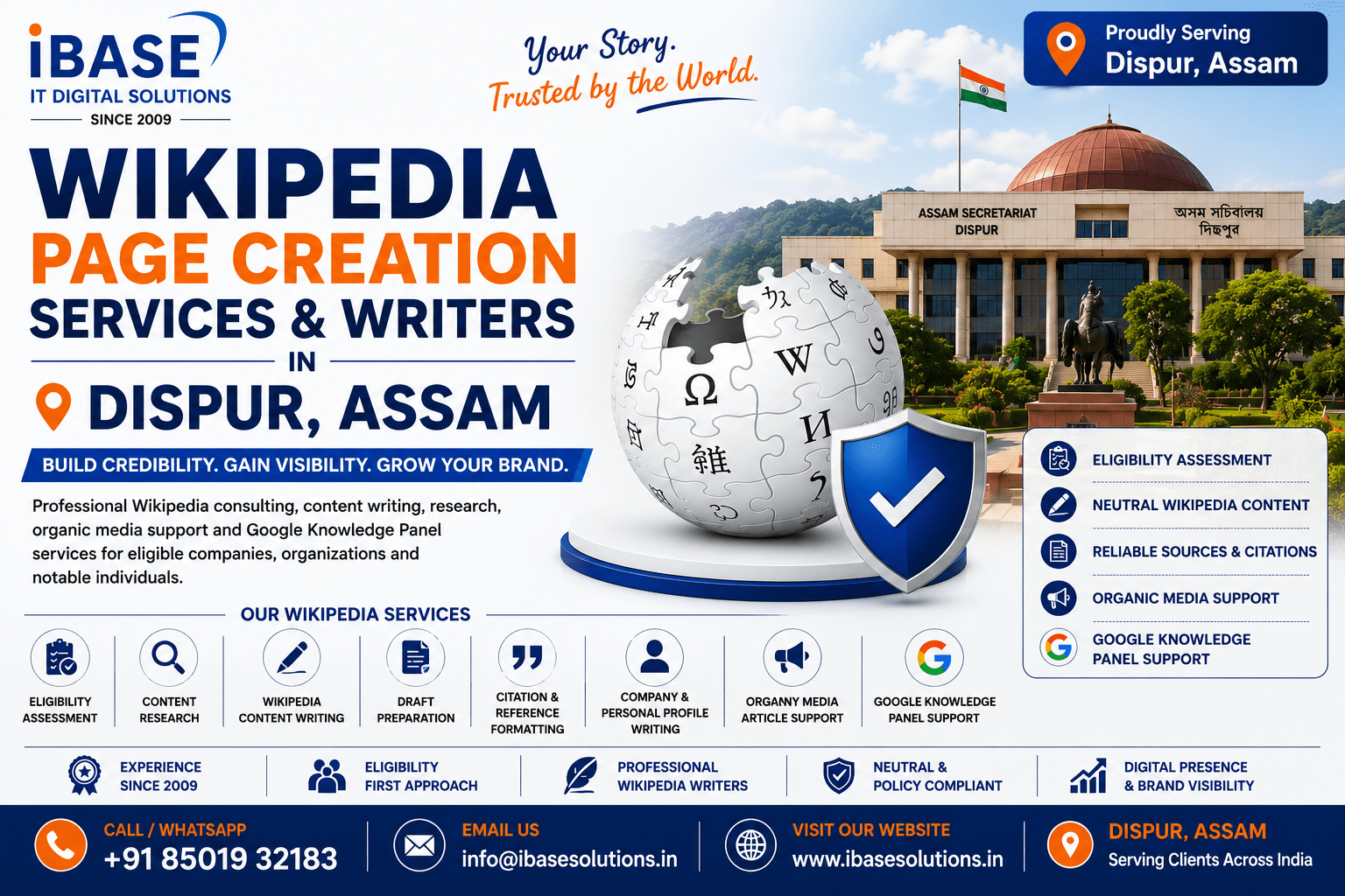 Wikipedia Page Creation Services in Dispur, Assam, India