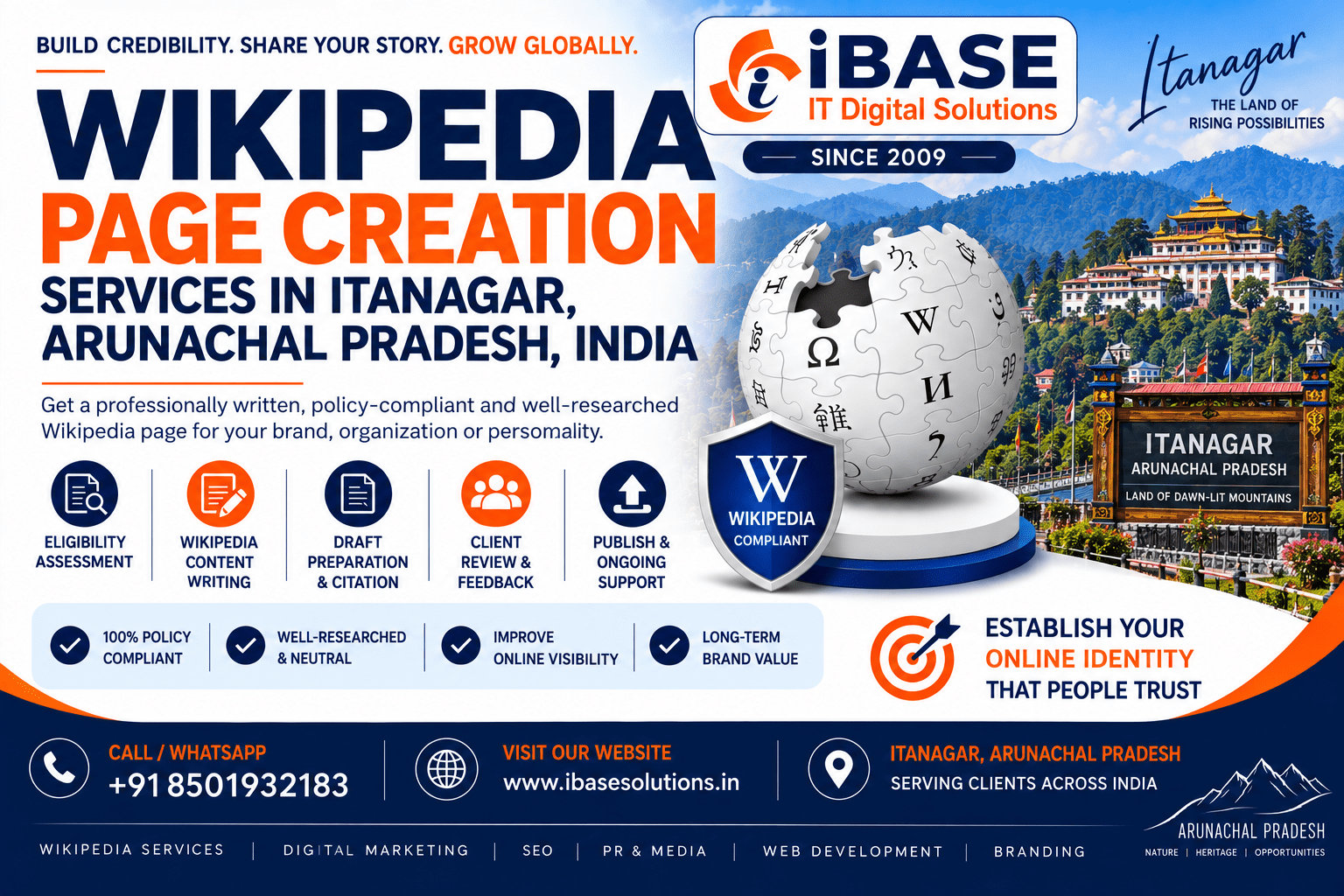 Wikipedia Page Creation Services in Itanagar, Arunachal Pradesh, India