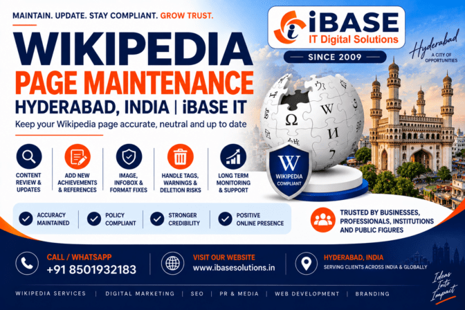 Wikipedia page maintenance services Hyderabad