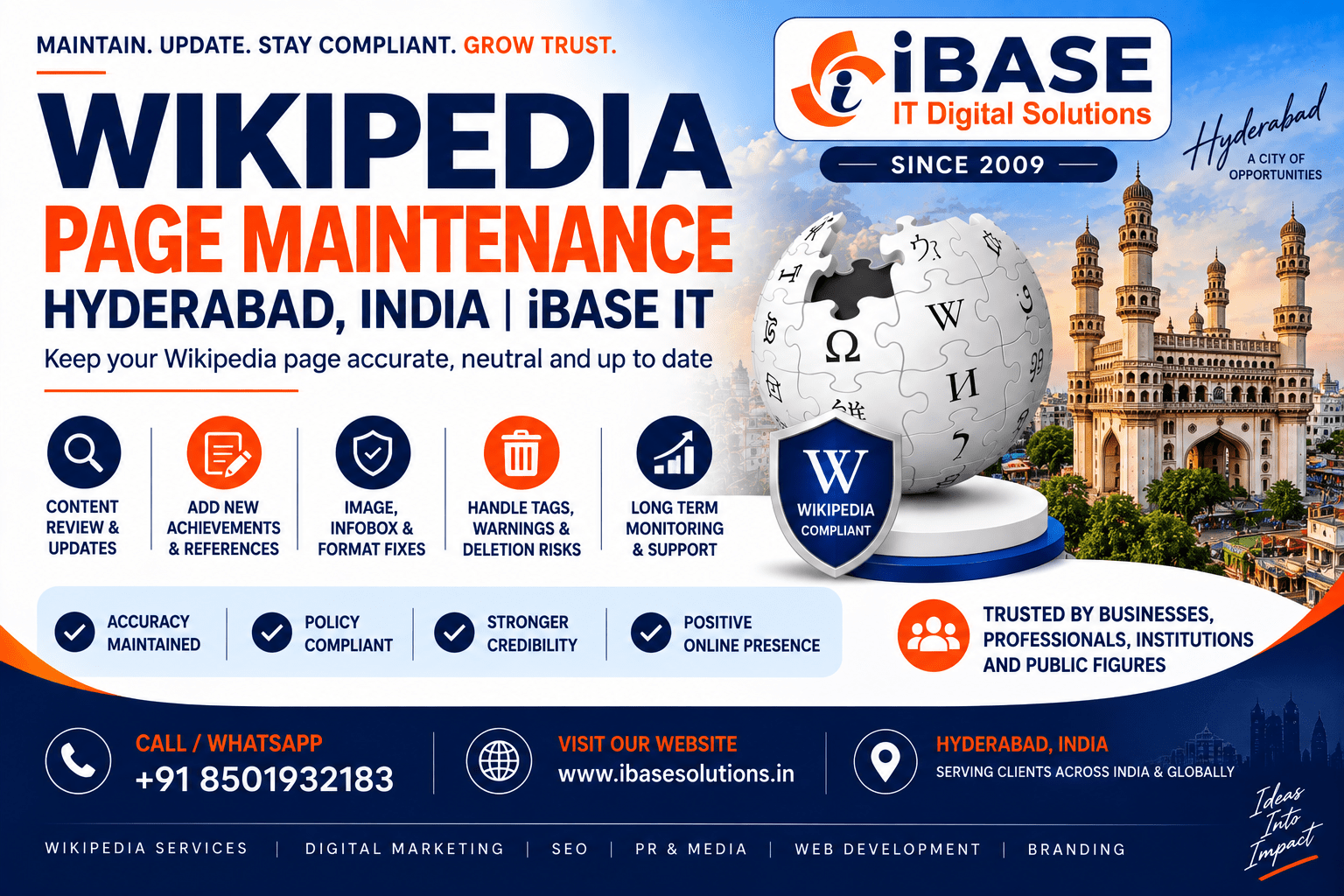 Wikipedia page maintenance services Hyderabad